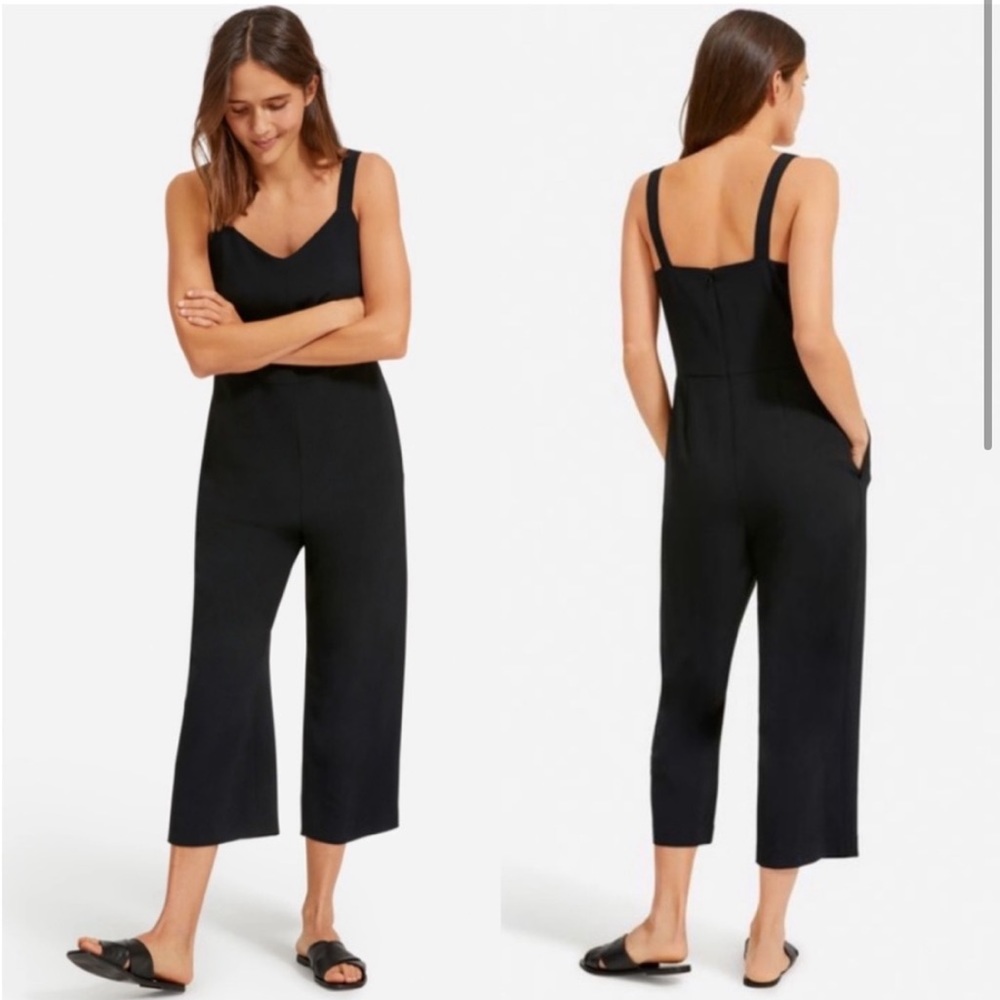 Everlane Japanese GoWeave Slip Jumpsuit Size 4 Black